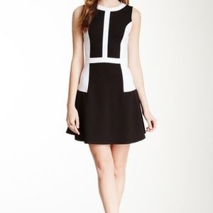Jack by BB Dakota Black & White Block Print Mini Above Knee Dress Size 6 Bust 36